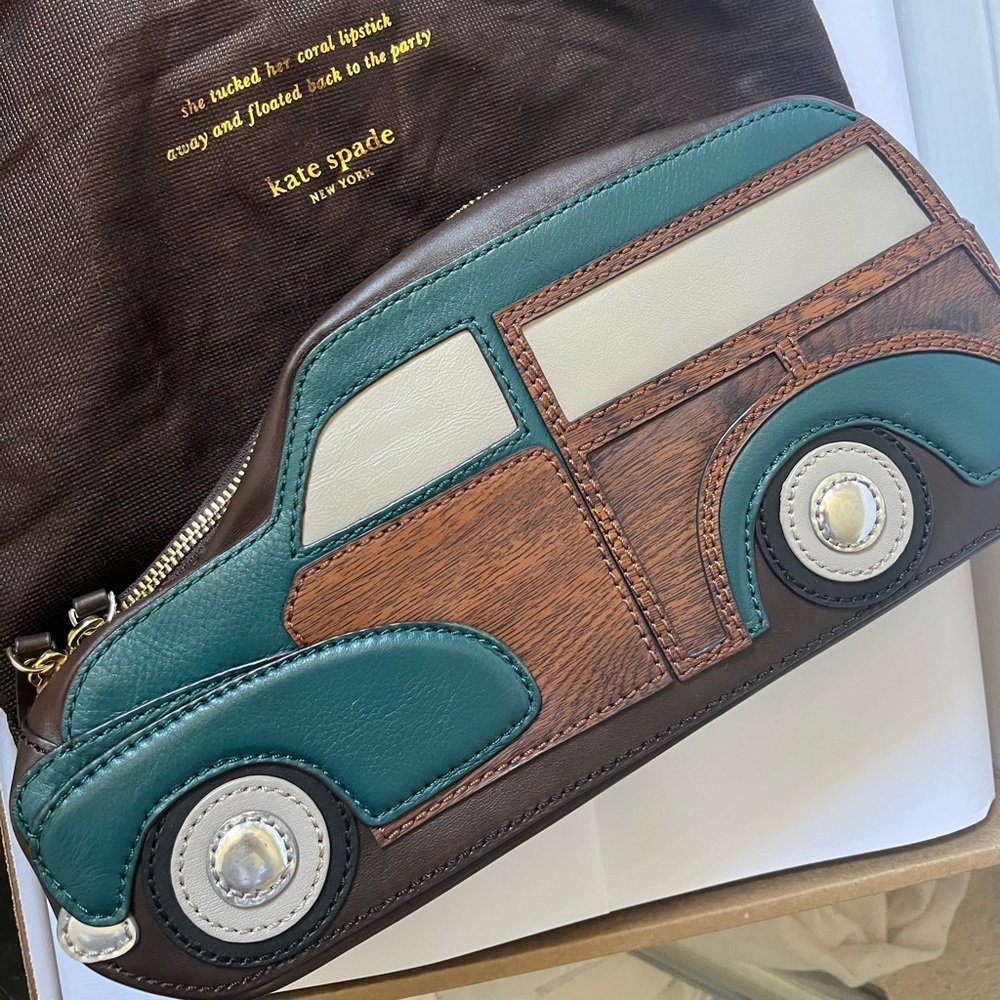 Kate Spade station wagon leather clutch